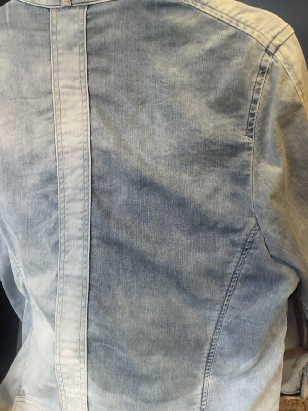 Diesel Two-Tone Distressed Denim Jacket - Picture 14 of 15